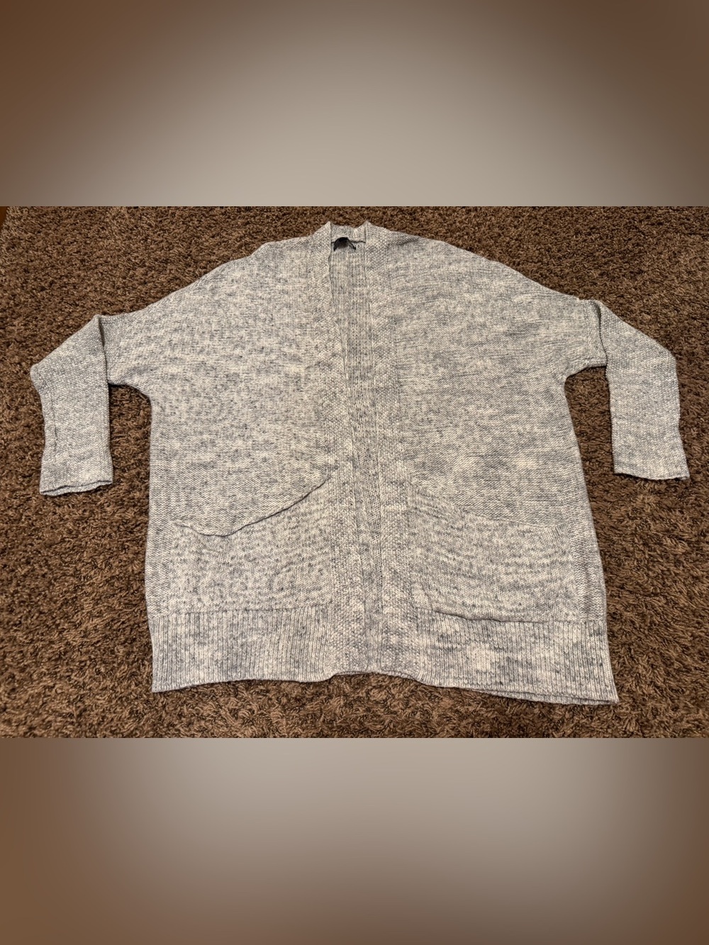 American Eagle Outfitters Gray Heathered Knit Cardigan
